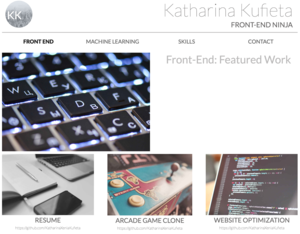Picture of my first portfolio website